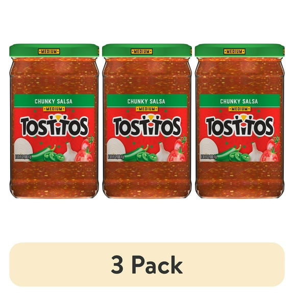 (3 pack) Tostitos Chunky Medium Salsa, 24 oz Jar