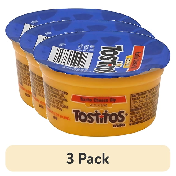 (3 pack) Tostitos Queso To Go 3.625 Ounce Cups, 30 Count
