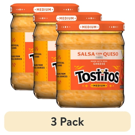 (3 pack) Tostitos Con Queso Cheese, No Artificial Colors, No Artificial Flavors, 15 oz Jar