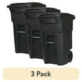 thumbnail image 1 of (3 pack) Toter 64 gallon black garbage can with wheels and lid, 1 of 8