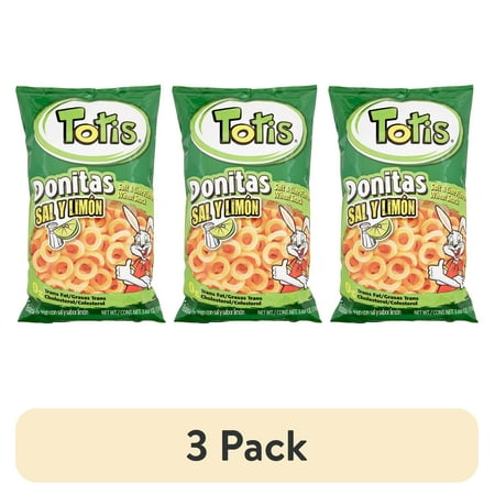 (3 pack) Totis Tortilla Chips DONITAS SAL Y LIMON, 3.88 oz