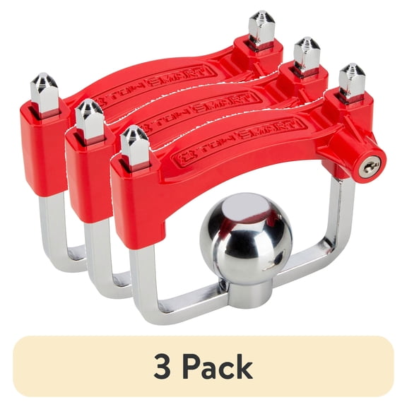 (3 pack) TowSmart 7277 Pro Class High Visibility Chrome Coupler Lock