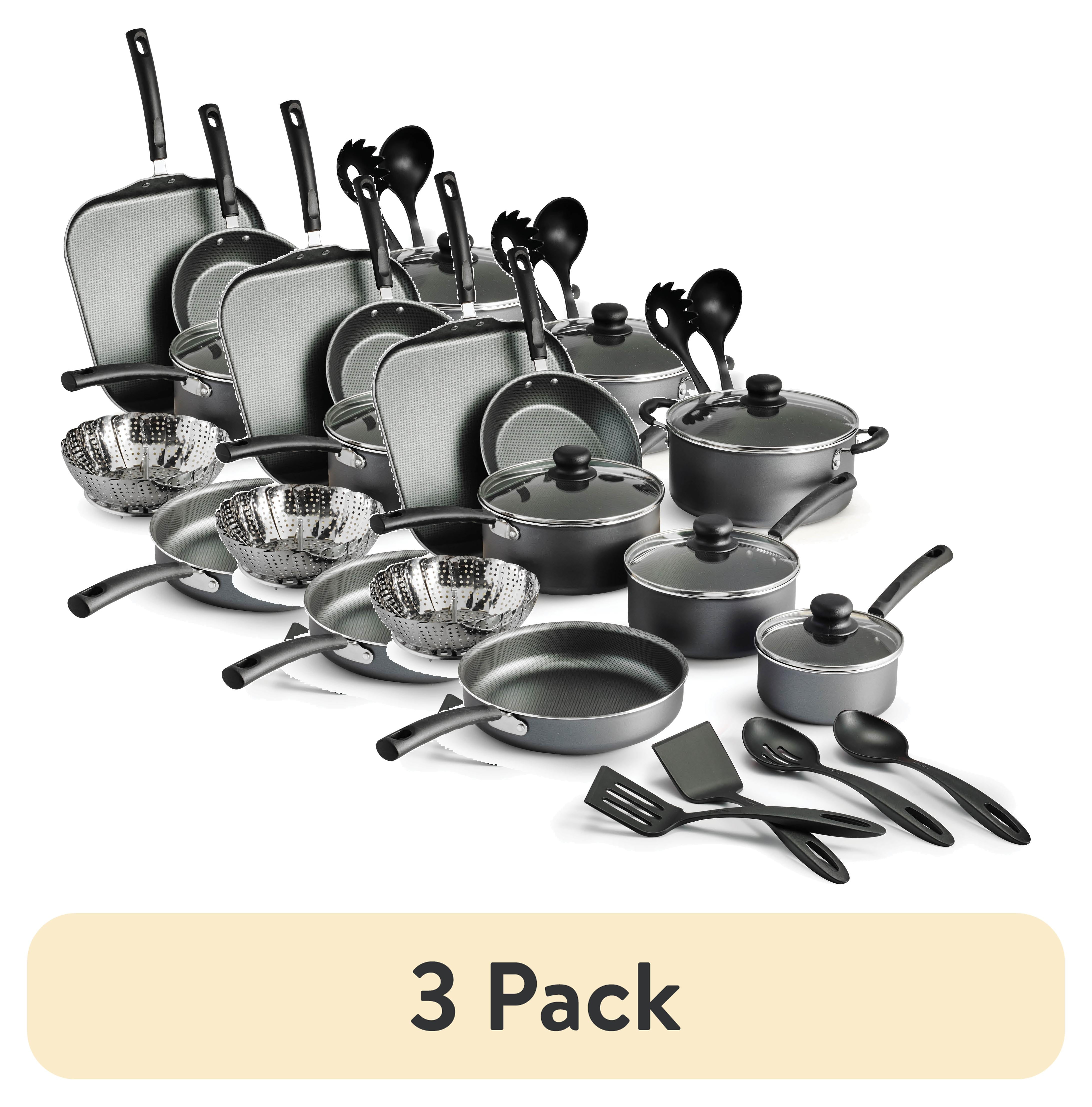 Steel Gray 18-Piece Nonstick Aluminum Cookware Set