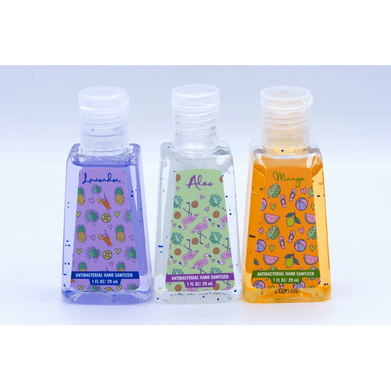 3 pack Travel Size Scented Hand Sanitizer Aloe Lavender Mango 1Fl. Oz Scented Pocket size Sanitizers