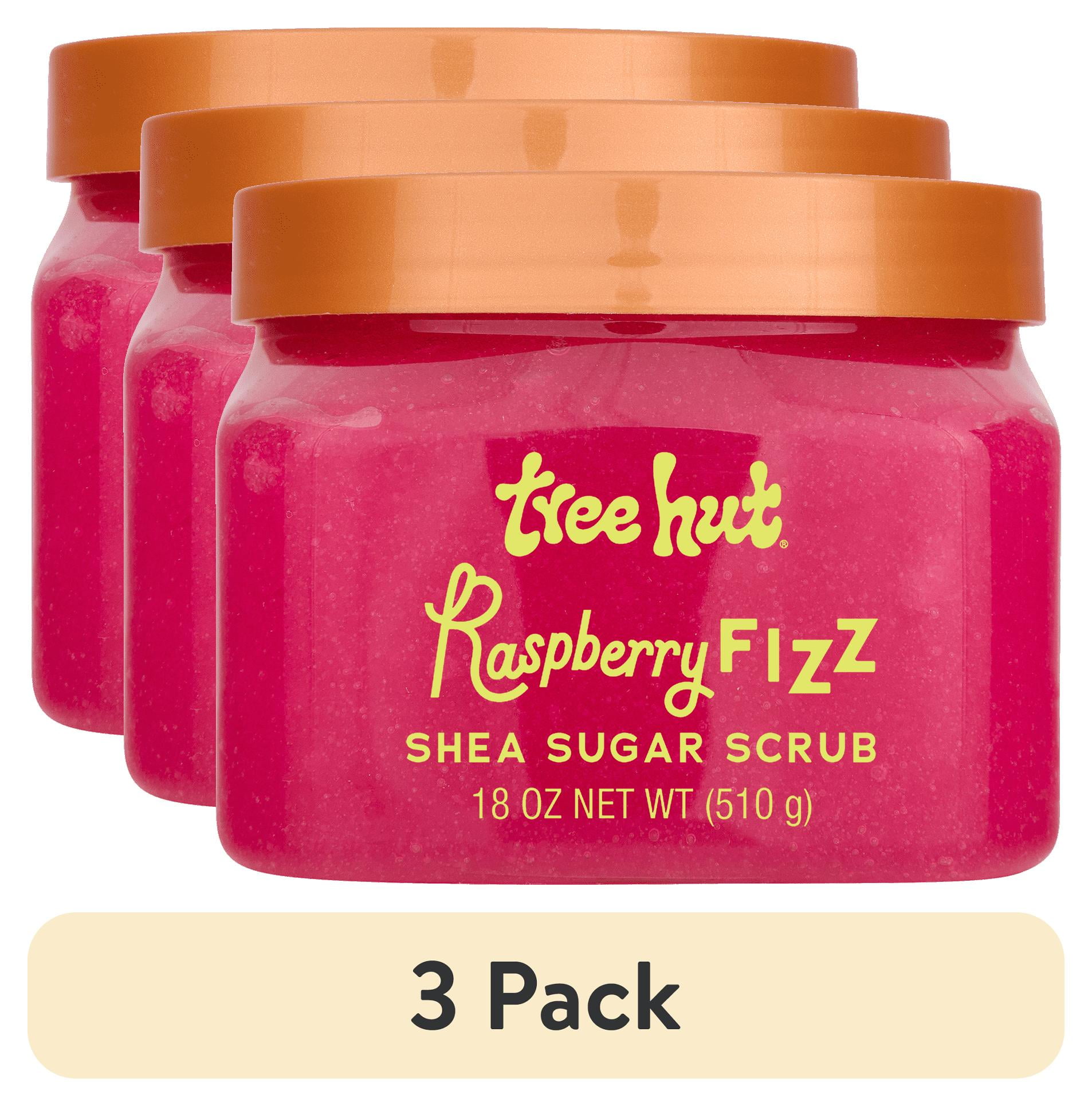 (3 pack) Tree Hut Raspberry Fizz Shea Butter Sugar Body Scrub, 18 oz