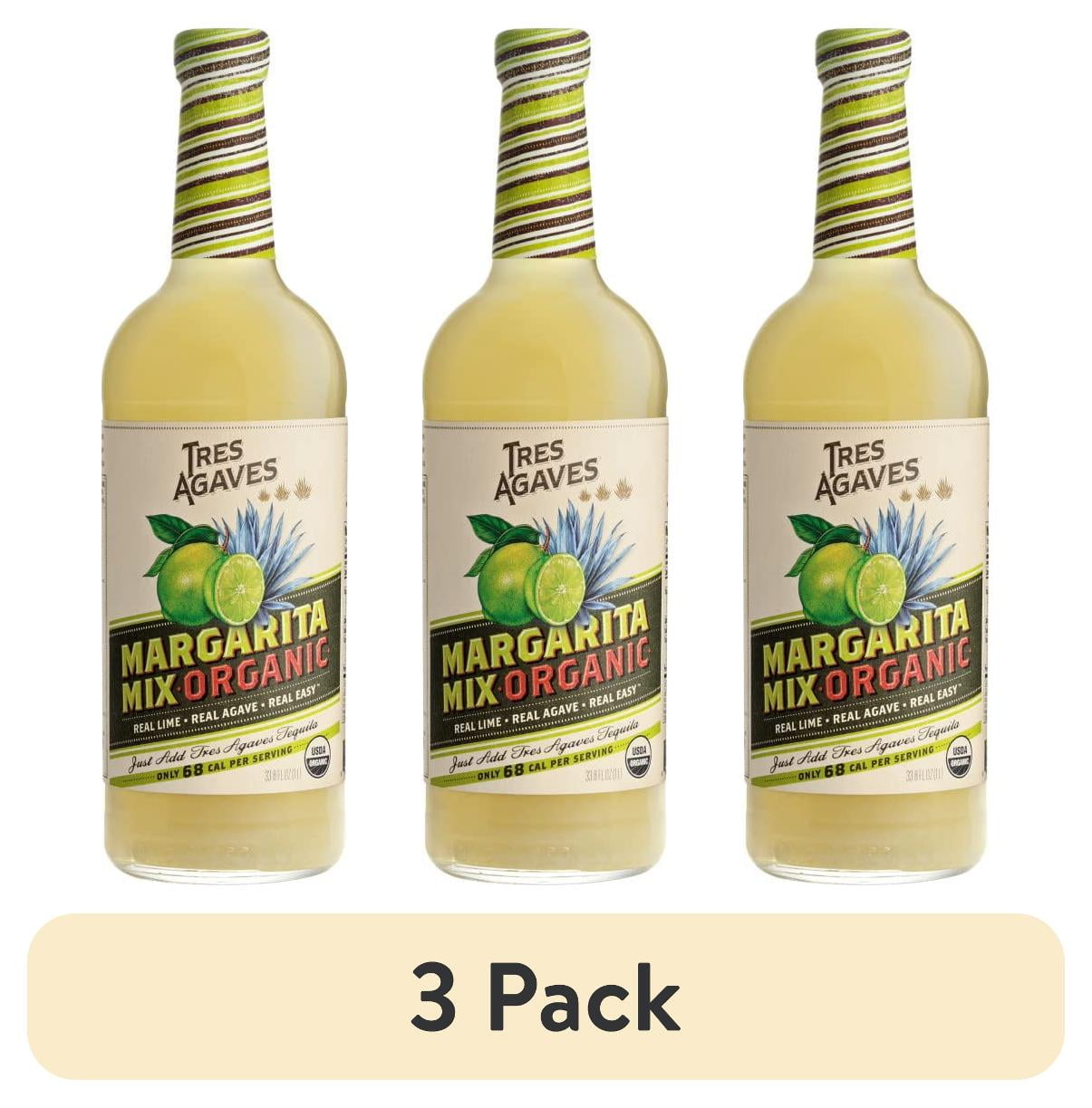 (3 pack) Tres Agaves Organic Lime Margarita Mix, 1 Liter Bottle