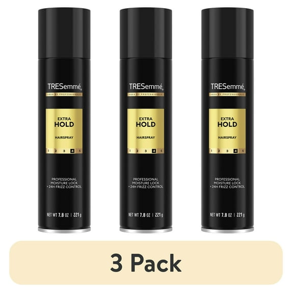 (3 pack) Tresemme Extra Hold Hairspray for 24-Hour Frizz Control, with Pro Lock Tech, 7.8 oz