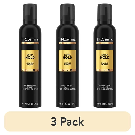 (3 pack) Tresemme Hair Mousse Extra Hold for 24H Touchable Hold & Volume with Pro Lock Tech 10.5 oz