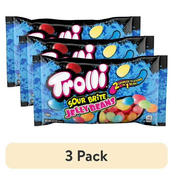 (3 pack) Trolli Sour Brite Jelly Beans, Springtime Easter Candy, 12.5 oz package