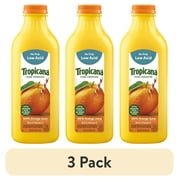 (3 pack) Tropicana Pure Premium 100% Orange Juice Original, No Pulp, Low Acid, 46 fl oz bottle