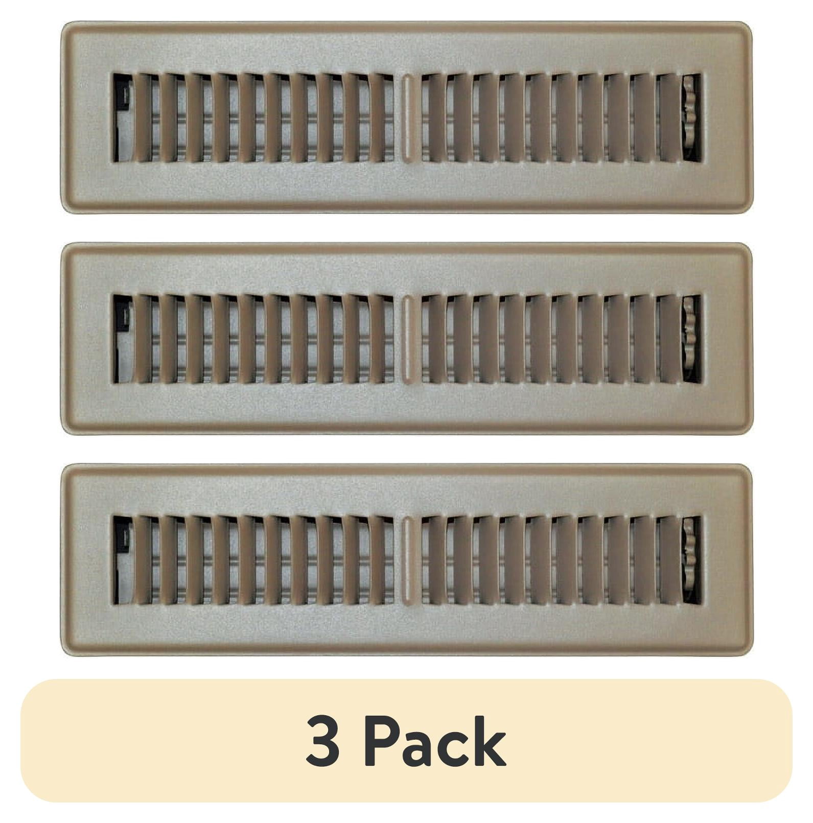 (3 pack) Tru Aire 2 in. H X 12 in. W 2-Way Powder Coat Brown Steel Floor Register