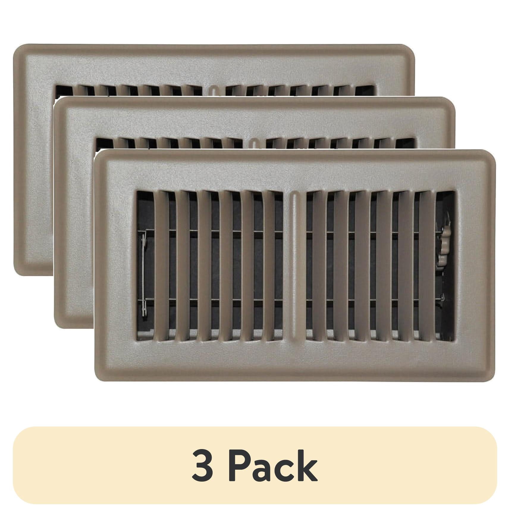 (3 pack) Tru Aire C150MB04X08 Floor Register 4" H X 8" W 2-Way Powder Coat Brown Steel Powder Coat