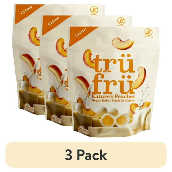 (3 pack) Tru Fru Peaches N' Cream, 4.2oz Bag