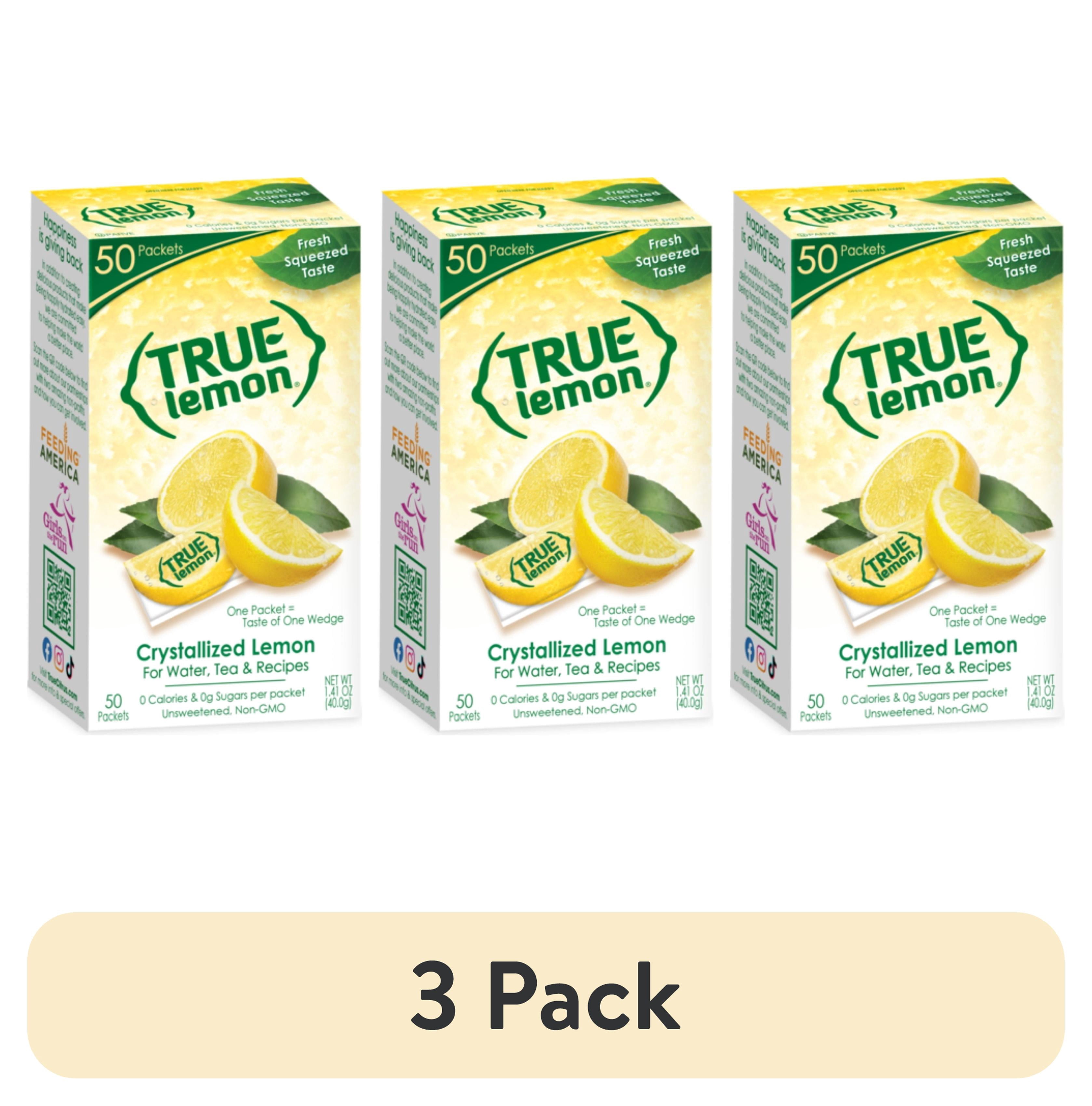 (3 pack) True Lemon Crystallized Water Enhancer Powder, 0 Calorie Lemon Flavor, 1.41 oz., 50 Count Packets