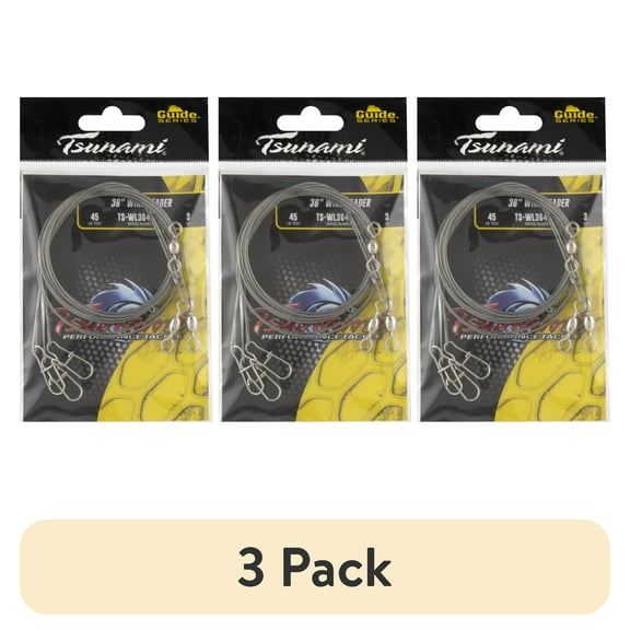(3 pack) Tsunami Leader Wire 36 in 45 lb Test 3 Pack