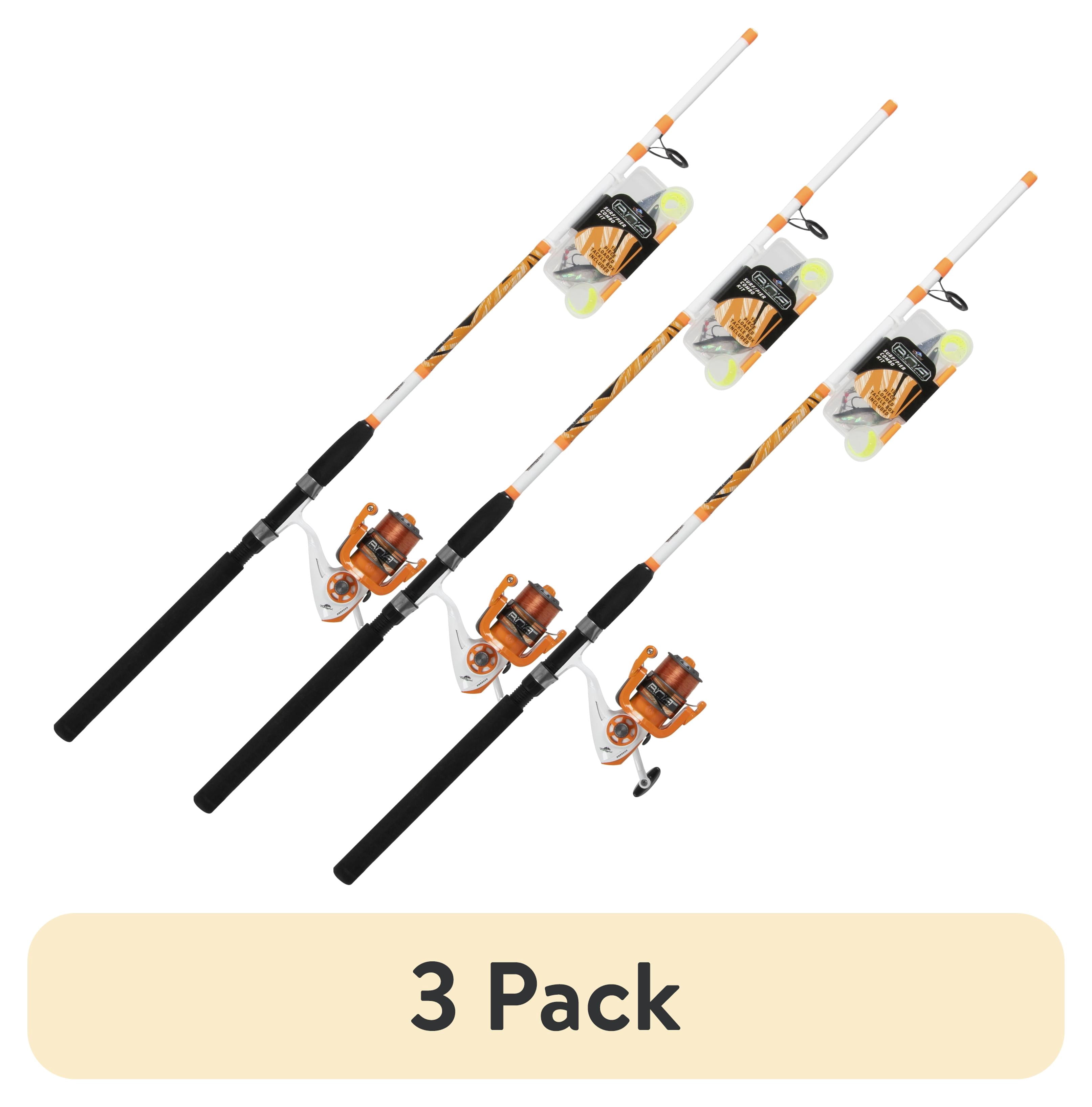 (3 pack) Tsunami Rigged N Ready Spinning Fishing Combo 7' Medium – 2-Piece Rod, 5000 Size Reel