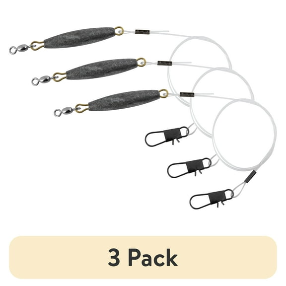 (3 pack) Tsunami Weighted Trout Fishing Rig – Monofilament Leader 36" 30 lb.