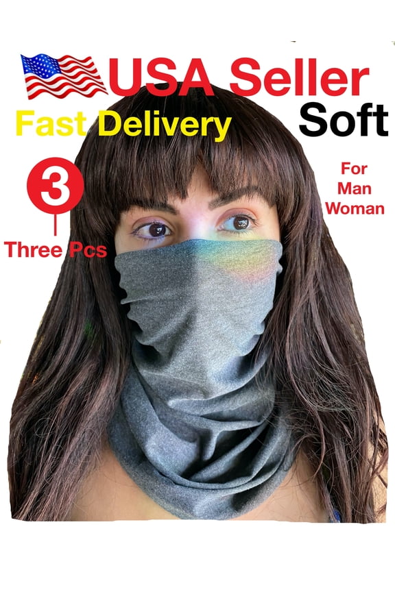 3 pack Tube Scarf Bandana Mouth Face Cover Gaiter Mask Dust Wind Bandana Balaclava Headwear for Fishing