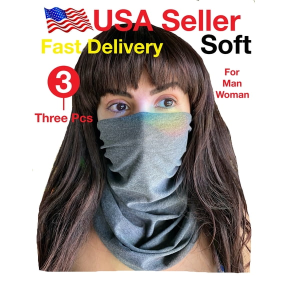 3 pack Tube Scarf Bandana Mouth Face Cover Gaiter Mask Dust Wind Bandana Balaclava Headwear for Fishing