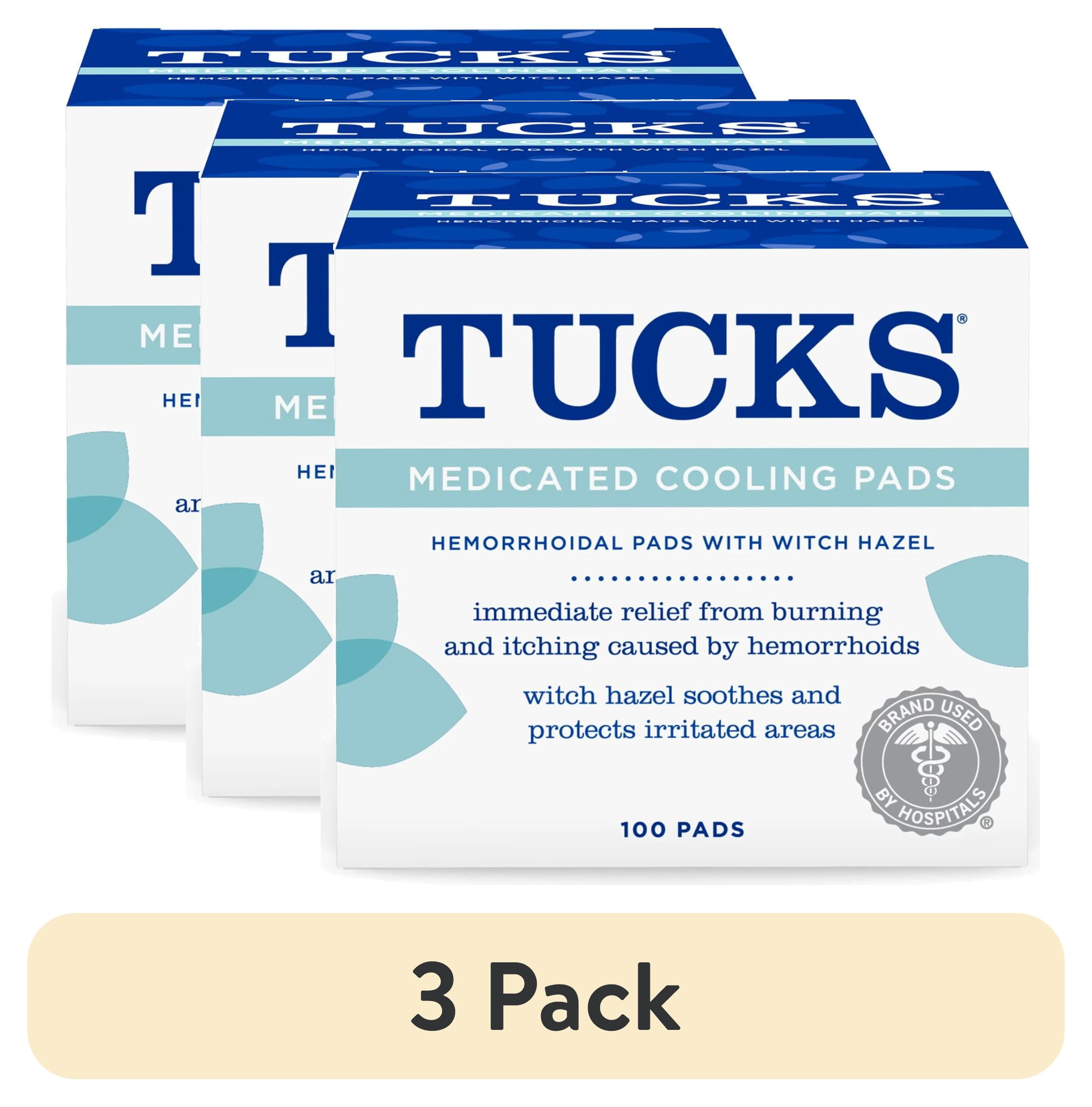 (3 pack) TUCKS Medicated Cooling Pads with Witch Hazel, Hemorrhoid Treatment, 100 Count