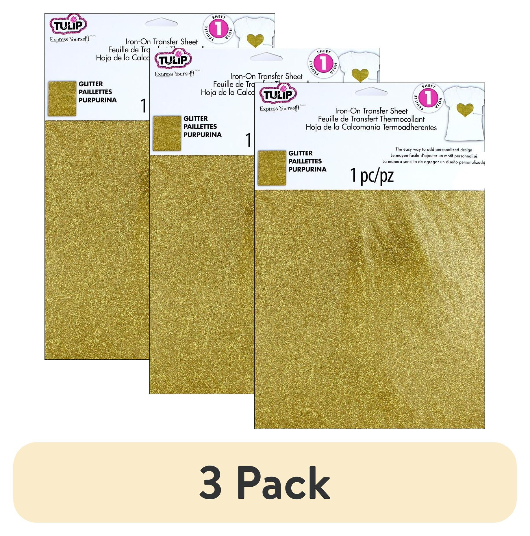 (3 pack) Tulip Iron-On Transfer Sheet 8.5"X11" 1/Pkg-Gold Glitter
