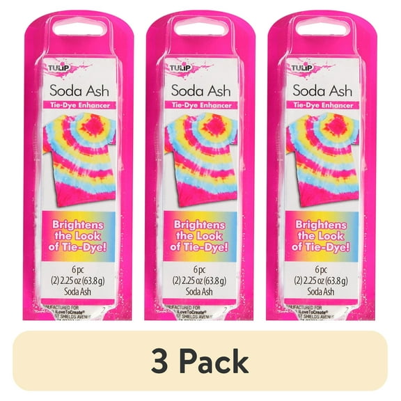 (3 pack) Tulip Soda Ash Tie-Dye Clear Color Enhancer 4.5 oz, Brightens the Look of Tie-Dye, 2 2.25 oz