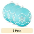 thumbnail image 1 of (3 pack) Turquoise Snowflake 150mm Jumbo Shatterproof Christmas Ornament, by Holiday Time, 1 of 3