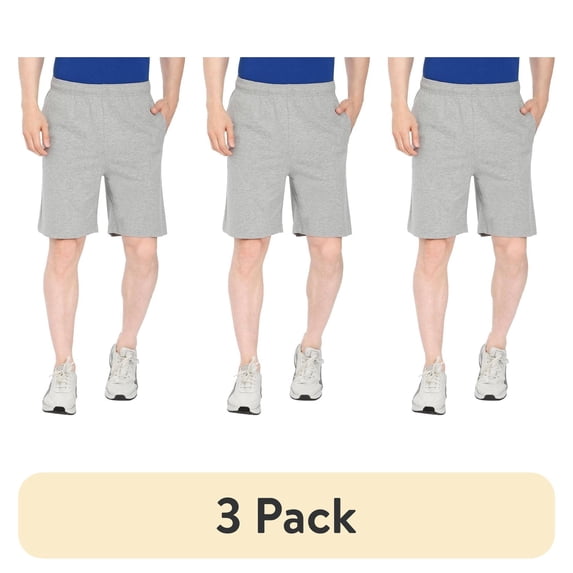 (3 pack) Turtle Bay New York Mens Cotton Knit Shorts with Elastic Waistband and Inner Drawstrings