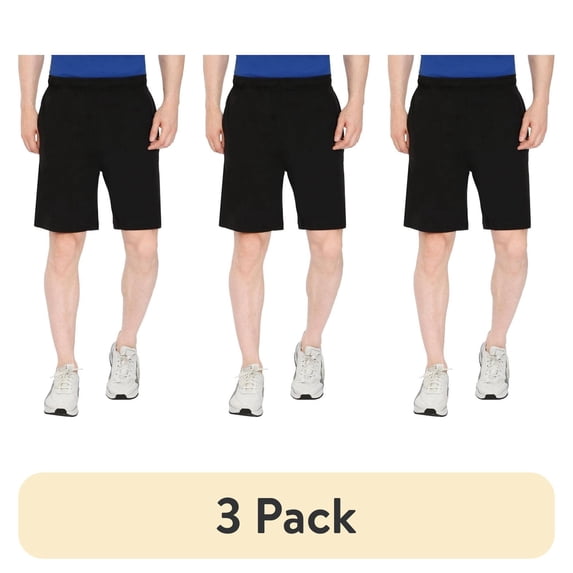 (3 pack) Turtle Bay New York Mens Cotton Knit Shorts with Elastic Waistband and Inner Drawstrings