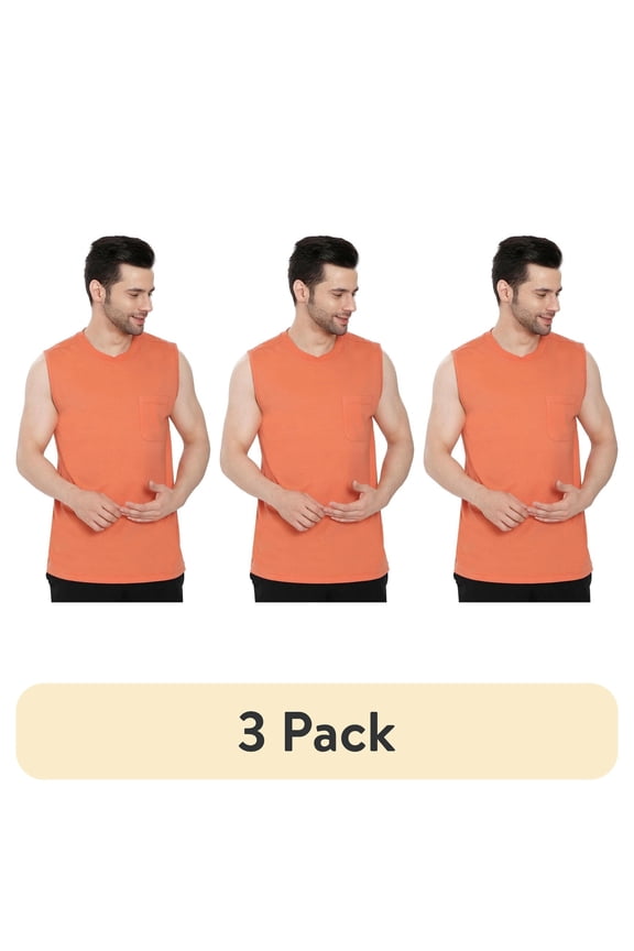 (3 pack) Turtle Bay New York Mens Sleeveless T-Shirt with Pocket - A No Cling Comfort Fit Tank