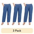thumbnail image 1 of (3 pack) Turtle Bay New York Women's Lightweight Pull-On Stretch Denim Jeans, Elastic Waist Relaxed Fit Plus Sizes Available, 1 of 10