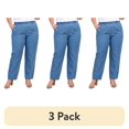 thumbnail image 1 of (3 pack) Turtle Bay New York Women's Pull-On Stretch Denim Jeans, Lightweight Elastic Waist Relaxed Fit, 1 of 10