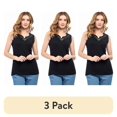 thumbnail image 1 of (3 pack) Turtle Bay New York Women's Rhinestone Notch V-neck Knitted Tank Top, 1 of 10