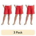 thumbnail image 1 of (3 pack) Turtle Bay New York Womens Interlock Knit Cotton Shorts with Elastic Waistband and Adjustable Drawstring, 1 of 8