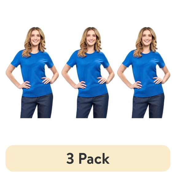 (3 pack) Turtle Bay New York Womens Short Sleeve Crew Neck Tee Relaxed Fit