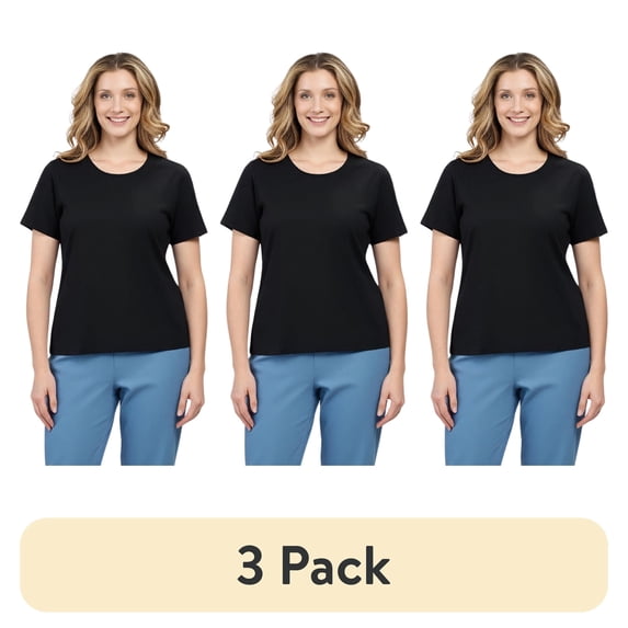 (3 pack) (3 pack) Turtle Bay New York Womens Short Sleeve Crew Neck Tee Relaxed Fit
