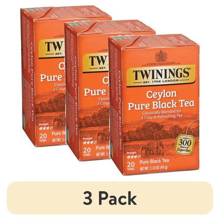 (3 pack) Twinings Ceylon Black Bagged Tea, 20 Ct