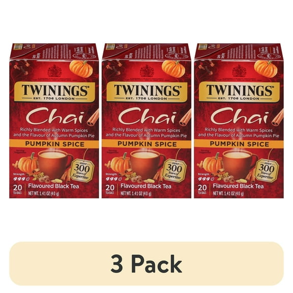Twinings Pumpkin Spice Chai Black Tea Bags (20 Count)