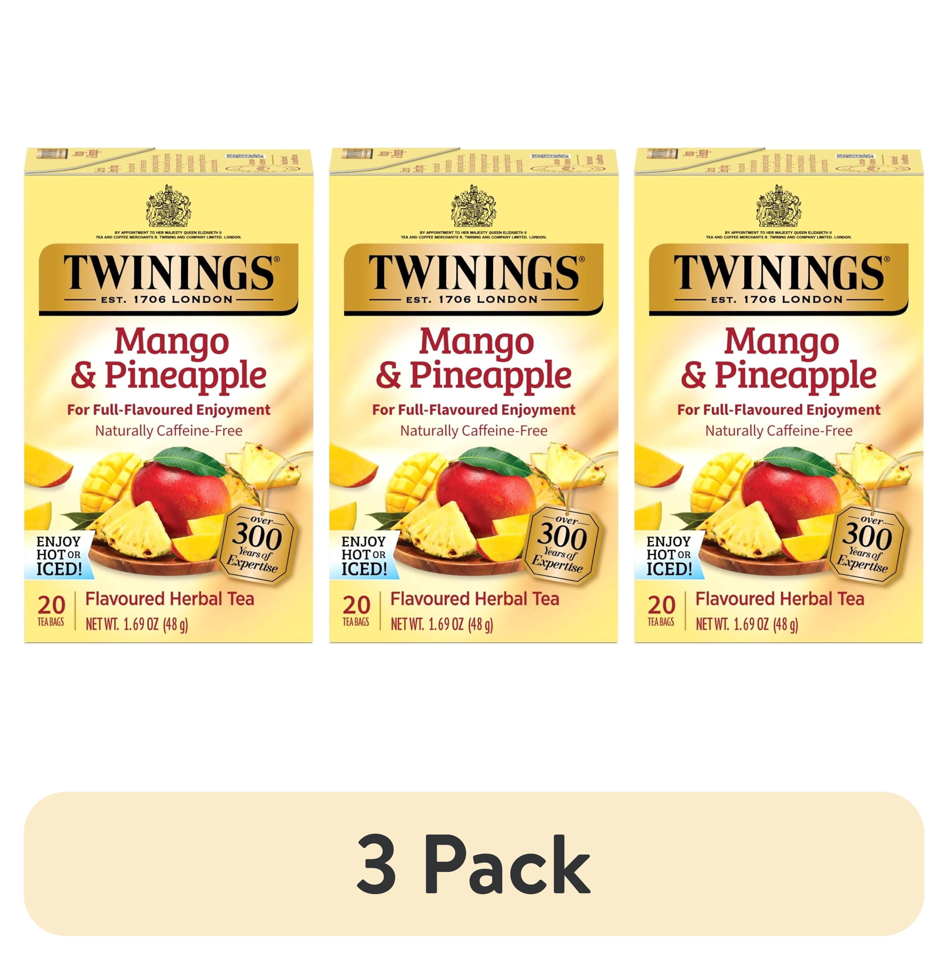 (3 pack) Twinings Mango & Pineapple Herbal Tea Bags, Naturally Caffeine Free, Tropical, 20 Count