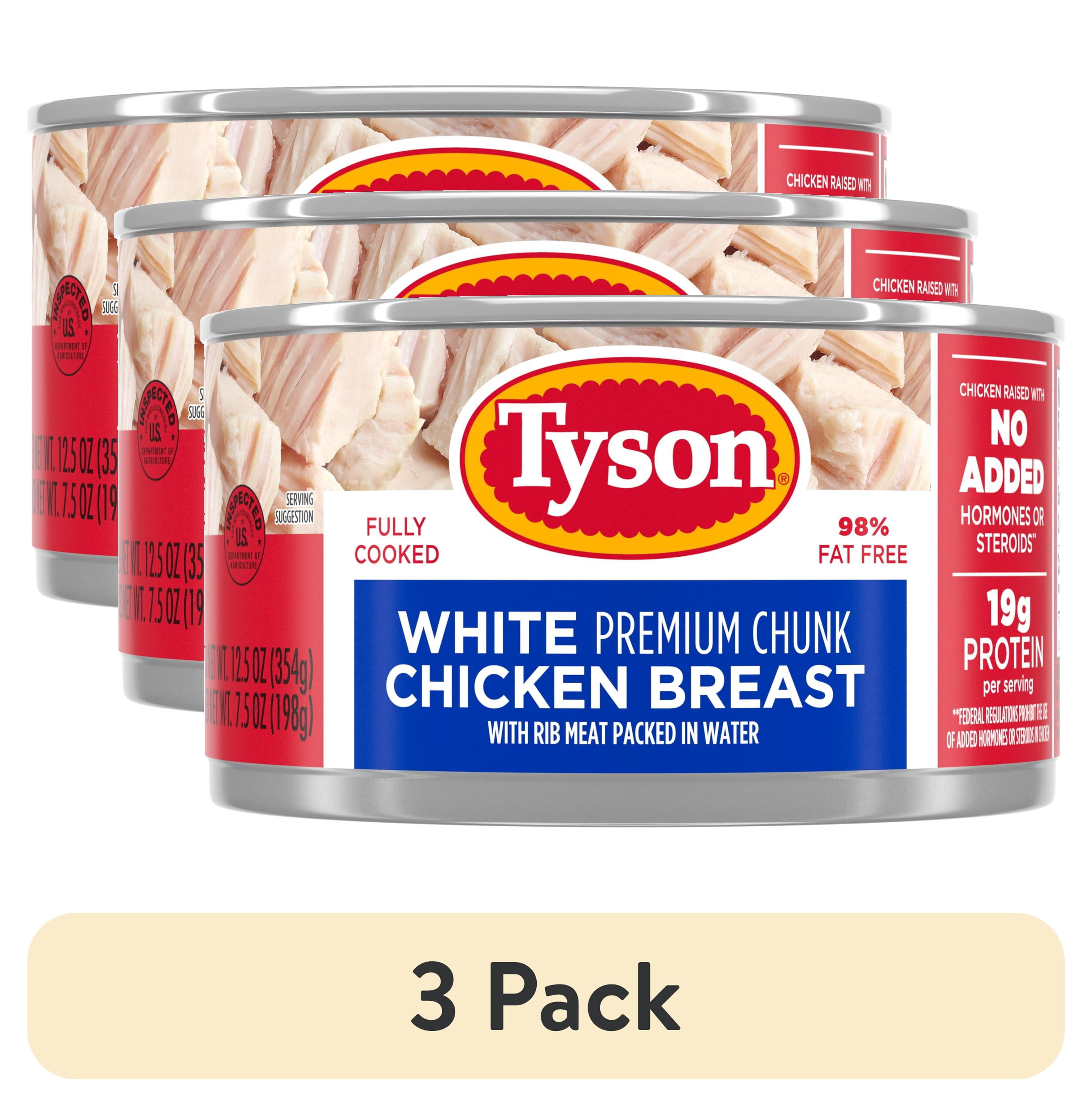 (3 pack) Tyson White Premium Chunk Chicken Breast, 12.5 oz Can