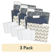(3 pack) U Brands Fashion File Folders, Set of 9, Art Deco Florals, 1/3-Cut Tabs, Letter Size