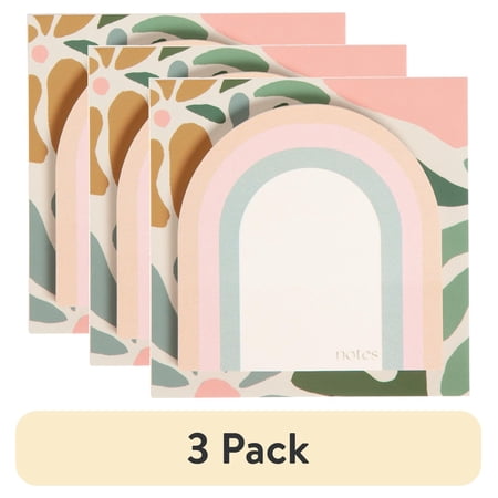 (3 pack) U Brands Sticky Notes, 3 x 3 in., 60 Sheets, Folklore Fauna