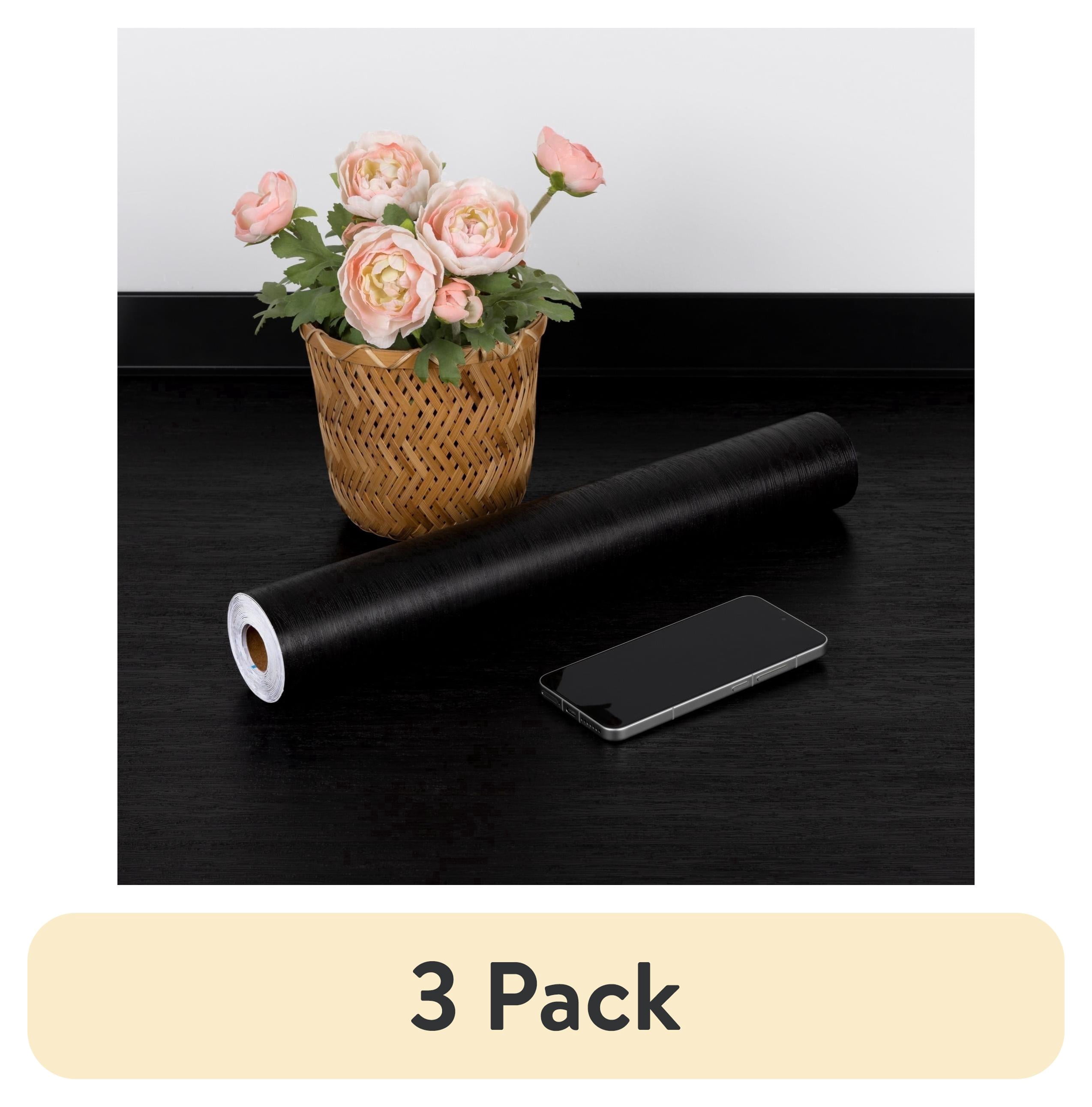 (3 pack) UMIGGEE 15.7-in x 236-in/25.7 Sq.Ft Black Peel and Stick Vinyl Flooring Roll Thicken Self-Adhesive Vinyl Wood Grain Floor,Versatile Design for Any Space Easy DIY Install Home Decor