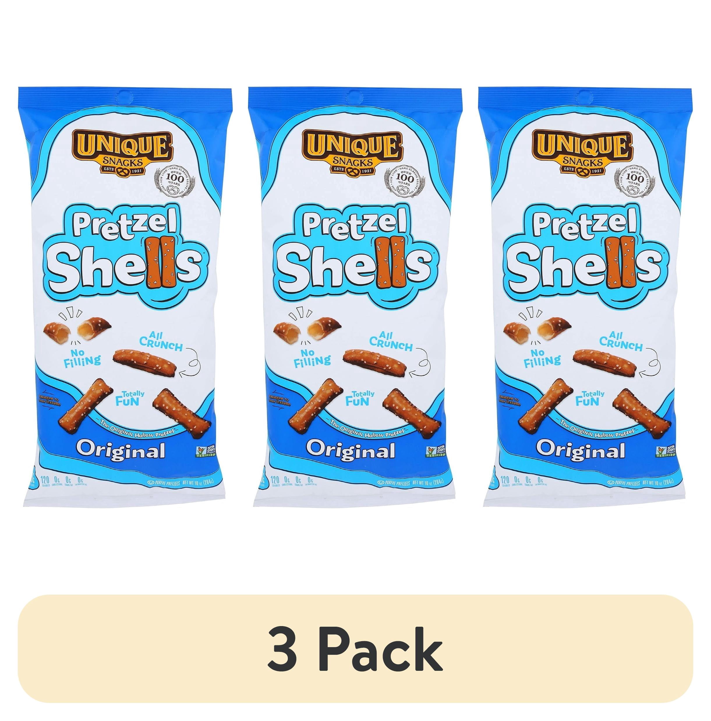 (3 pack) Unique Snacks - Pretzels Pretzel Shells Original, 10 Oz