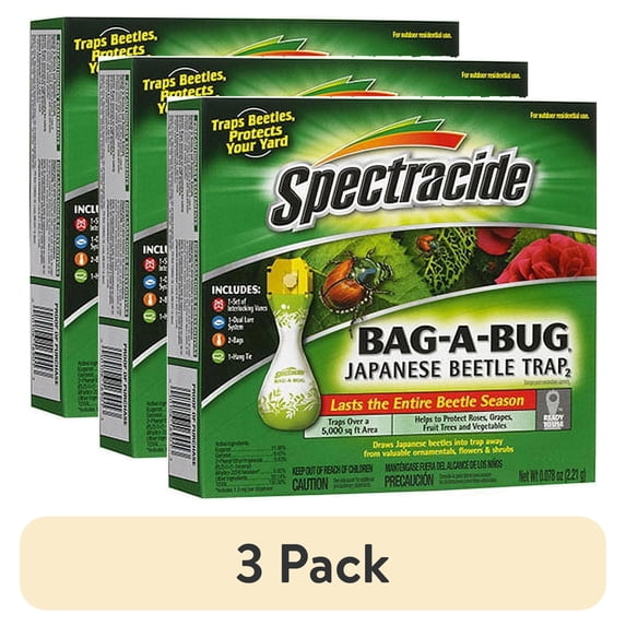 (3 pack) United Bag-A-Bug Japanese Beetle Trap Complete Kit Protects Up To 5000 Squa