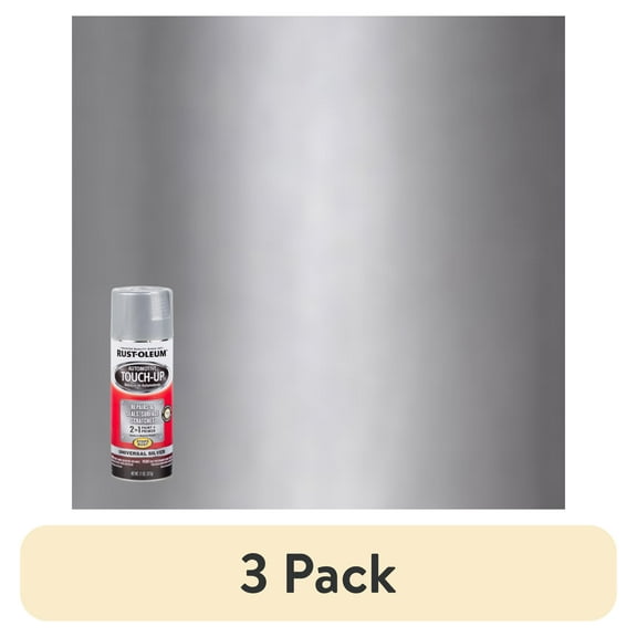 (3 pack) Universal Silver, Rust-Oleum Automotive Gloss Touch-Up Spray Paint and Primer in One-292326, 11 oz