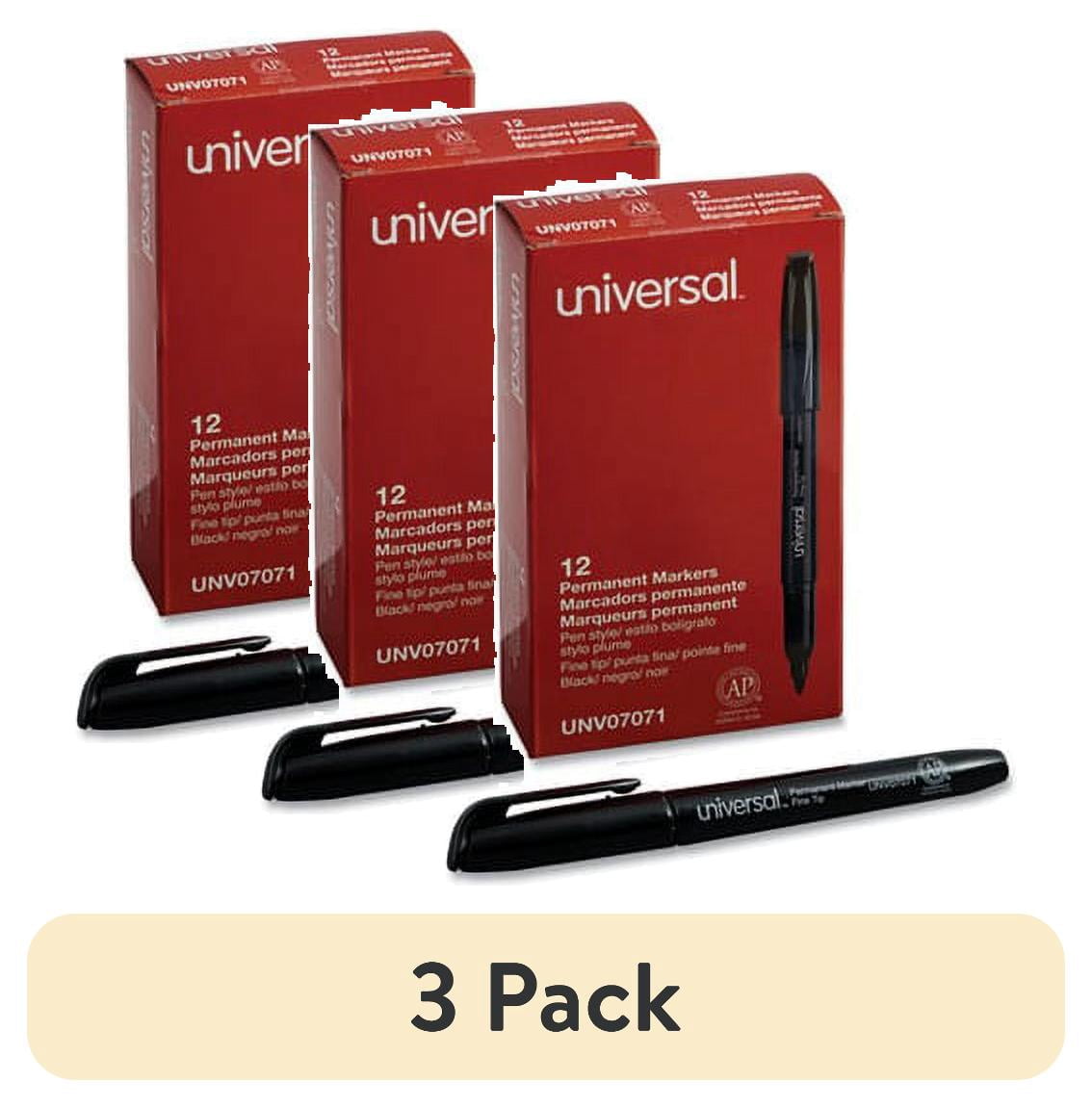 (3 pack) Pen-Style Permanent Marker Fine Bullet Tip, Black, Dozen