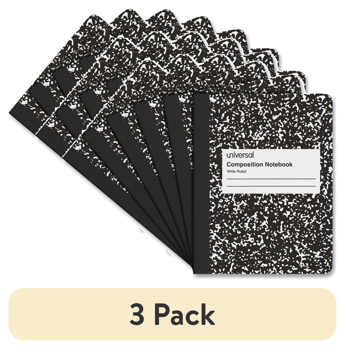 (3 pack) Universal Wide Rule Composition Notebooks, Black Marble, 100 ...
