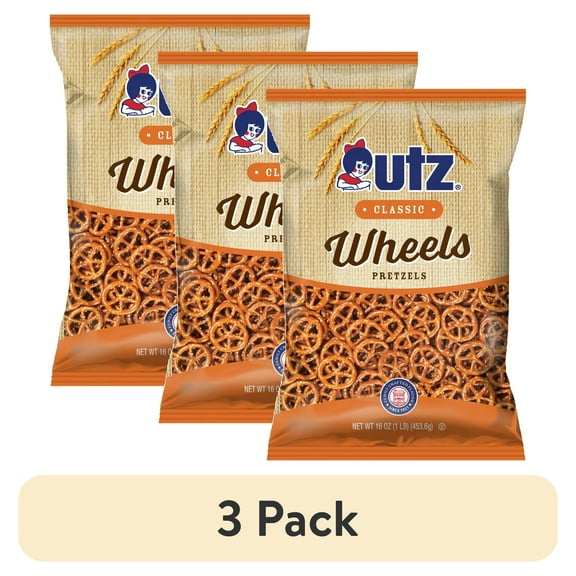(3 pack) Utz Classic Wheels Pretzels, 16 oz Bag