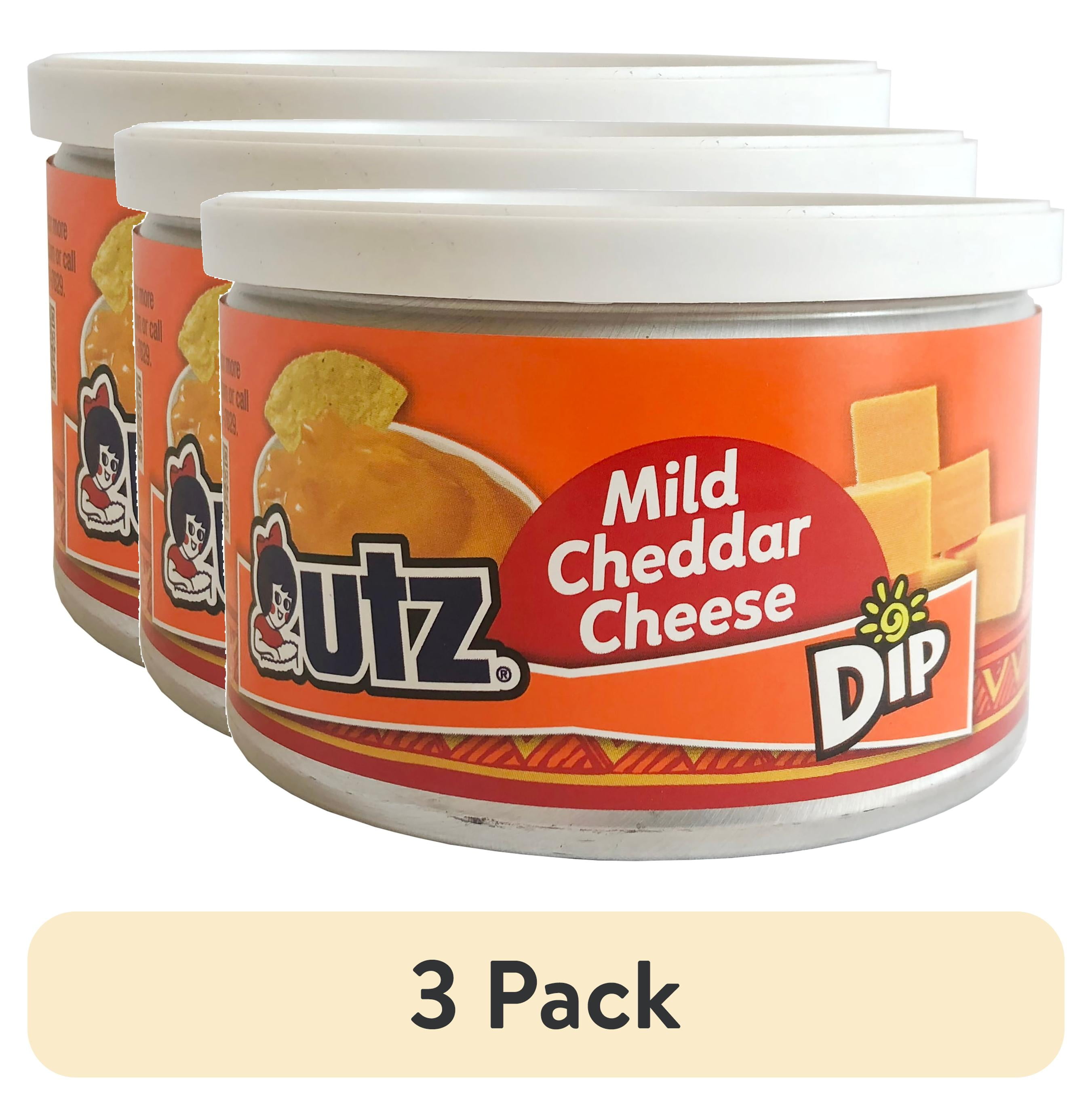 (3 pack) Utz Mild Cheddar Cheese Dip, 9 oz Canister